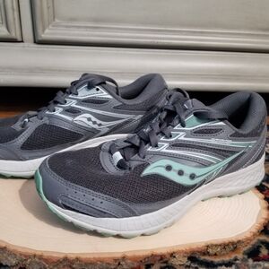 Saucony Women's Charcoal and Mint Athletic Shoes